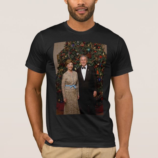 Camiseta Presidente George Bush, Laura Casa Branca de Natal (Frente)