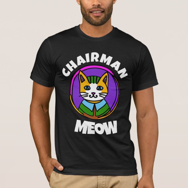 Camiseta PRESIDENTE MEOW Engraçado t-shirt de gatos (Frente)