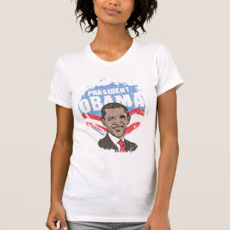 Camiseta Presidente Obama Senhora Completo V-Pescoço