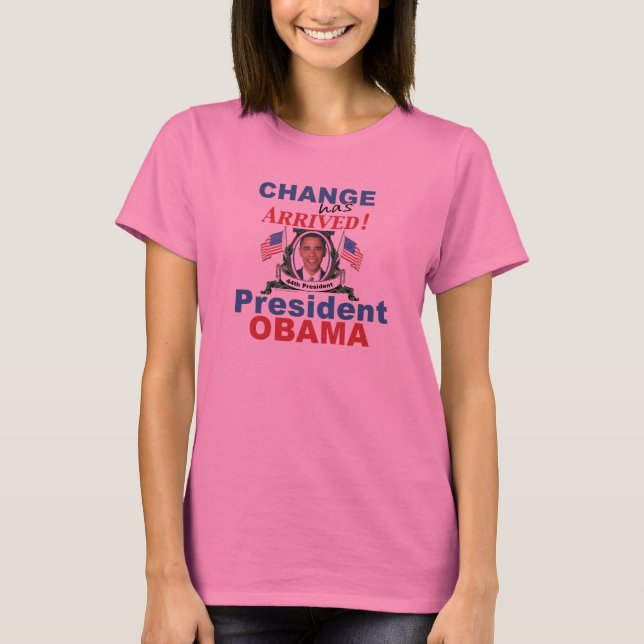 Camiseta Presidente Obama T-shirt Longo Capa (Frente)