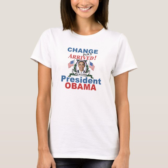Camiseta Presidente Obama T-shirt Longo Capa (Frente)
