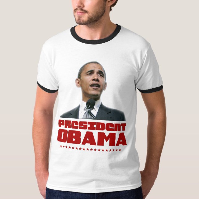 Camiseta Presidente Obama Vermelho Campainha (Frente)