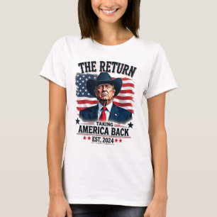 Camiseta Presidente Patriótico Donald Trump Cowboy Assumind