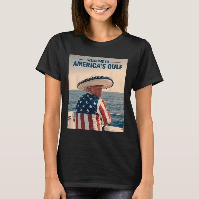 Camiseta Presidente Trump América do Golfo do México Sombre (Frente)
