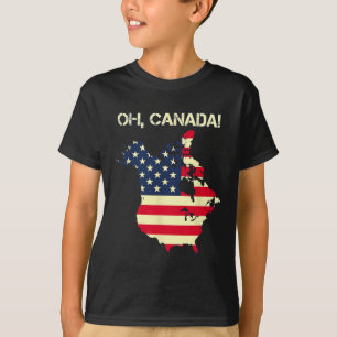 Camiseta Presidente Trump Dizendo: Canadá Mapa bandeira ame