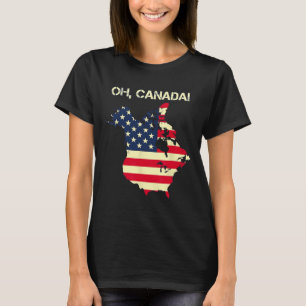 Camiseta Presidente Trump Dizendo Oh Canadá Mapa Bandeira A