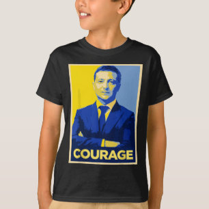 Camiseta Presidente Zelensky Courage - Retro Stand Com Ukra