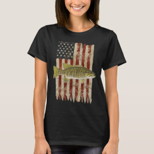 Camiseta Preso à Liberdade Patriótico Smallmouth Byss Pesca