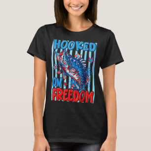 Camiseta Preso à liberdade pesca bass patriótico 4 de julho