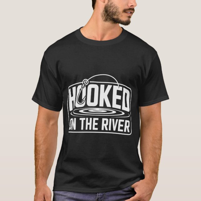 Camiseta Preso à Vida de Pesca de Mosca no Rio (Frente)