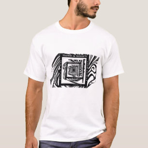 Camiseta Preso em Pensamentos Arte Óptica Espiral Quadrad