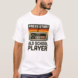 Camiseta Press Start Old School Player