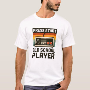 Camiseta Press Start Old School Player