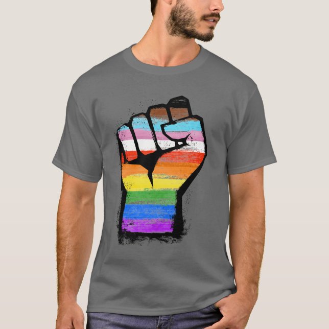 Camiseta Pressão Inclusiva do Orgulho de Progresso (Frente)