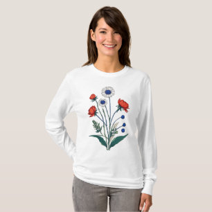 Camiseta "Pressionada Daisy & Leaf Minimalist Design"