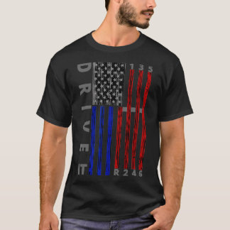 Camiseta Pressionar Desvio Americano Sinalizador Americano