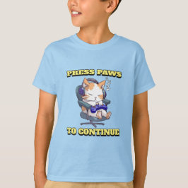 Camiseta Pressione as patas para continuar os jogos de gato