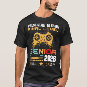 Camiseta Pressione Iniciar Para Iniciar o Nível Final Sênio