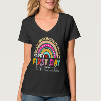 Camiseta Prestador De Cuidados De Daycare Do Rainbow Leopar