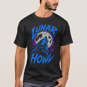 Camiseta Preta ADOM Lunar Howl Wolf