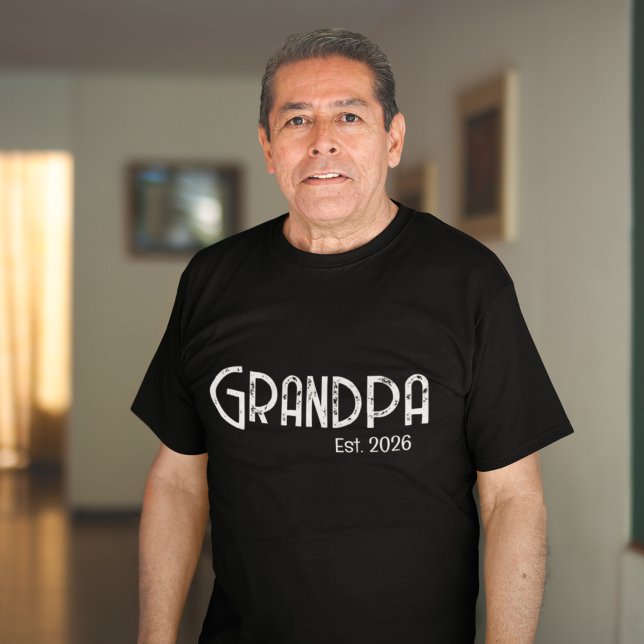 Camiseta Preta Avô Estabelecido Grunge Script (Criador carregado)