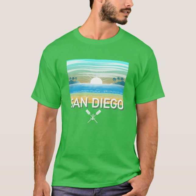 Camiseta preta básica - Design de San Diego (Frente)