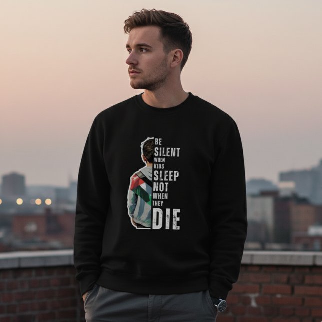 Camiseta preta BE SILENT para homem (Criador carregado)