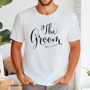 Camiseta Preta Casamento com roteiro moderno do noivo