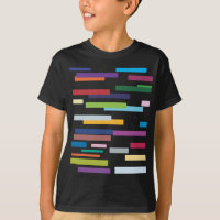Camiseta preta colorida dos miúdos das listras