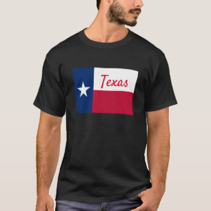 Camiseta preta com bandeira do Texas no estado de