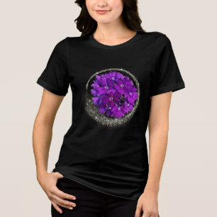 Camiseta Preta com Círculo de Brilho de Verbena Ro