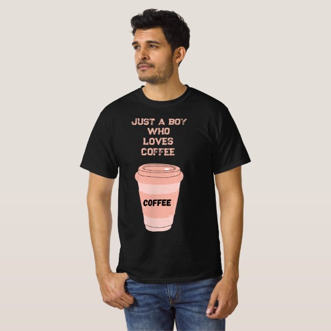 Camiseta Preta com Desenho de Café (Frente Completa)