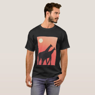 Camiseta preta com Design Girafa