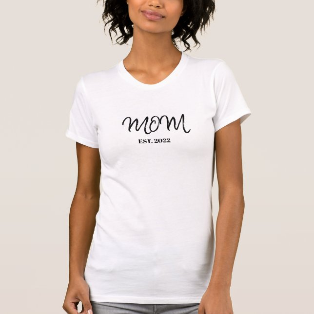 Camiseta Preta com Letra Estabelecida Mãe (Frente)