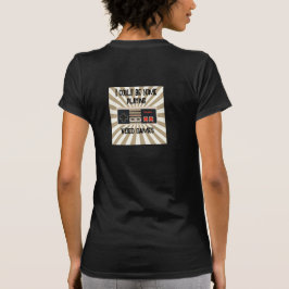 Camiseta preta da mulher - Design de retrô para co