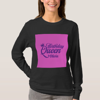 Camiseta preta da Rainha do Aniversário