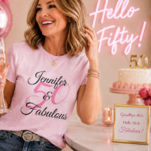 Camiseta Preta de Aniversário Personalizada 50 & F
