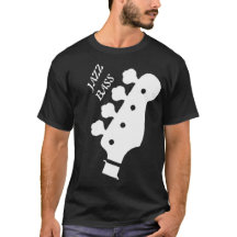 Camiseta preta de baixo de jazz