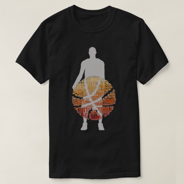Camiseta Preta de Basquete para Homens e Mulheres (Frente do Design)