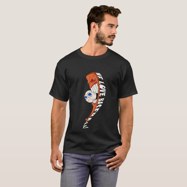 Camiseta preta de beisebol masculino (Frente Completa)