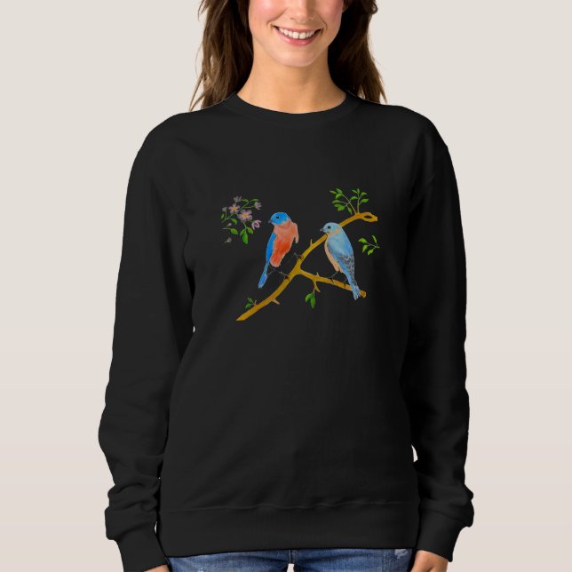 Camiseta preta de Bluebirds (Frente)