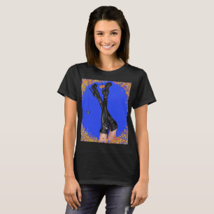 Camiseta Preta de Bruxa Glam Halloween com Saltos
