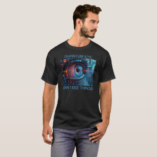 Camiseta preta de coisas do Olho Quântico para hom