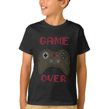 Camiseta Preta de Controle Retro para Meninos