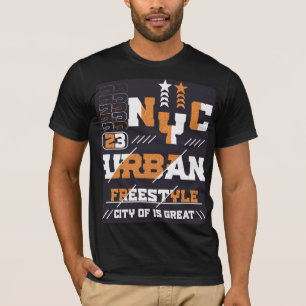 Camiseta Preta de Design Gráfico   Streetwear Eleg