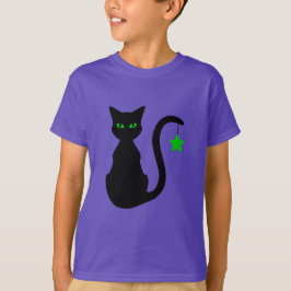 Camiseta Preta de Gato (Criança)