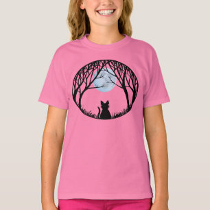Camiseta Preta de Gato para Crianças Camiseta Assu