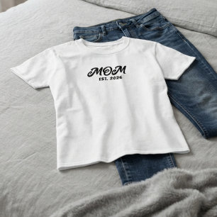 Camiseta Preta de Mãe Estabelecida em Letra de For