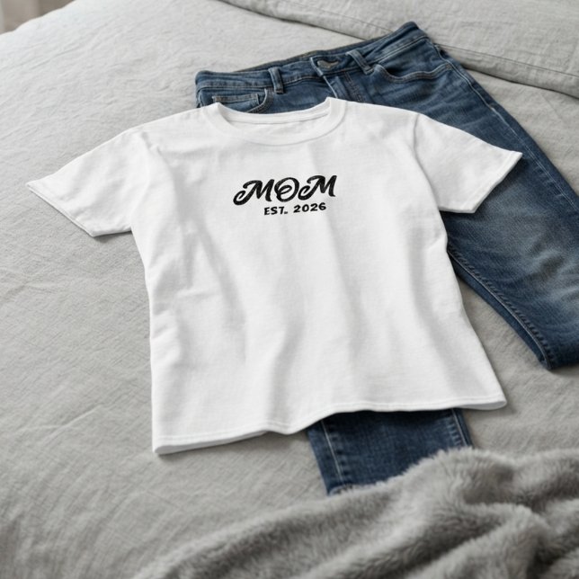 Camiseta Preta de Mãe Estabelecida em Letra de For (Criador carregado)