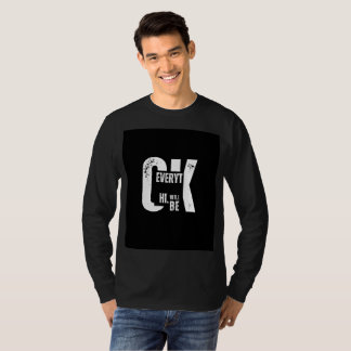 camiseta preta de manga comprida design ok